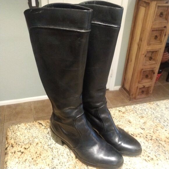 Franco Sarto Medium Leather Tall Zipper Boot Womens sz 7 M style 23487001 - Picture 5 of 12